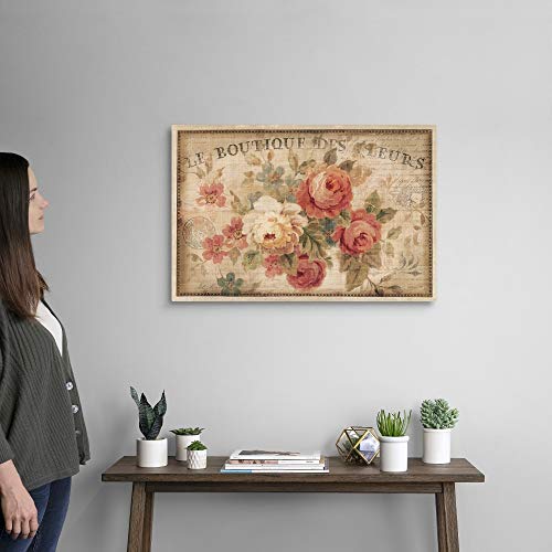 Parisian Flowers Iii Canvas Wall Art Print, Floral Artwork #TOP1