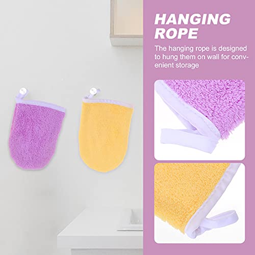 DOITOOL 2 peças de luvas de microfibra para limpeza facial, almofadas reutilizáveis de tecido facial