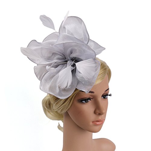 Jiahang Organza Flower Fascinators Hats With Headband And Clips, Derby Hat Cocktail Tea Party Headwear For Women Ladies #TOP4