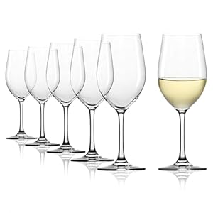 Stölzle Lausitz Weißweingläser Classic 6er-Set 370 ml – Weingläser ideal für schwere Weißweine & mittelschwere Rotweine – Eleganter Weißweinkelch aus Kristallglas – Spülmaschinenfest & Made in Germany