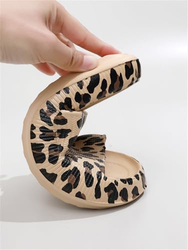 Leopard Print Cloud Slippers for Women Men Cheetah Print Pillow House Slippers Shower Sandals Quick Drying Non Slip4