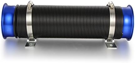 Universal(76mm) Cold Air Intake Flexible Induction Pipe Hose Kit Blue Black From Madlife Garage