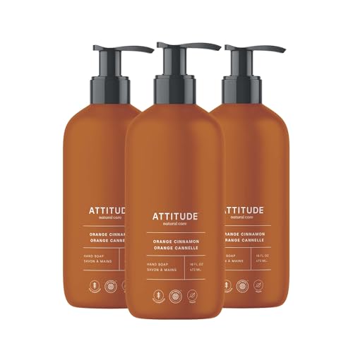 ATTITUDE Hand Soap, EWG Verified, Orange Cinnamon, 16 oz (Pack of 3)