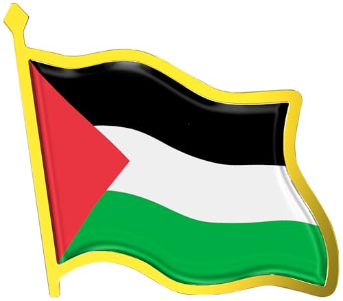 Palestine Flag Lapel Pin - Enamel Metal National Badge | World Travel Souvenir Gifts for Men & Women | Country Flag Patriotic Brooch Bulk Pack of Pins for Hat Tie Clothes Backpack (1pc)
