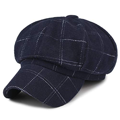 XINGLU Hat Women Autumn Winter Winter Felt Hat Fashion British Octagonal Hat Ladies Casual Beret Blue XINGLU Hat Women Autumn Winter Winter Felt Hat Fashion British Octagonal Hat Ladies Casual Beret Blue