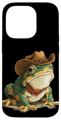 牧場のカエルコスチューム カウボーイハット付き スマホケース iPhone 14 Pro 用