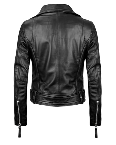 Image of Blingsoul Womens Real Leather Jacket - Asymmetrical Leather Jackets for Women