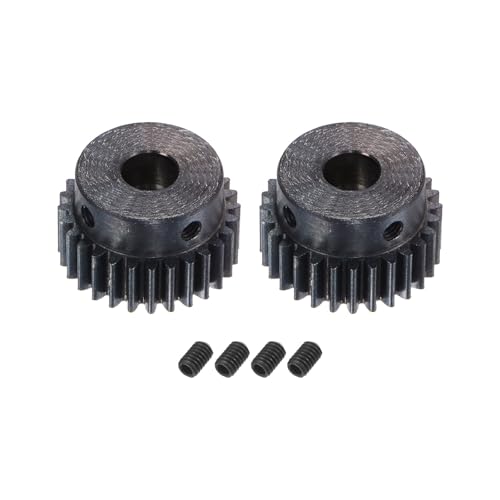 sourcing map 2 Stück 1Mod 28T Ritzel Zahnrad Zahnräder 8mm Bohrung aus Gehärtetem Stahl Motorzahnstange Stirnrad mit Stufe für RC Auto LKW Buggy Getriebe Antrieb