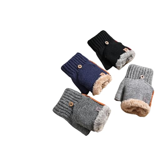Guantes de punto para hombre en gris claro: escribe en el móvil al aire libre sin pasar frío 4