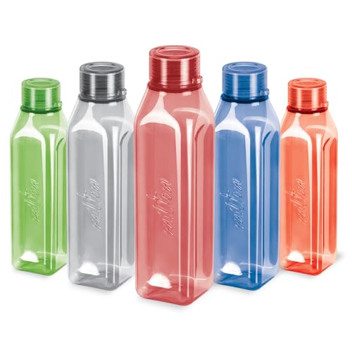 MILTON Prime Pack of 5 Water Bottles, 1 Litre Each I BPA Free I Food Grade Fridge Bottle...