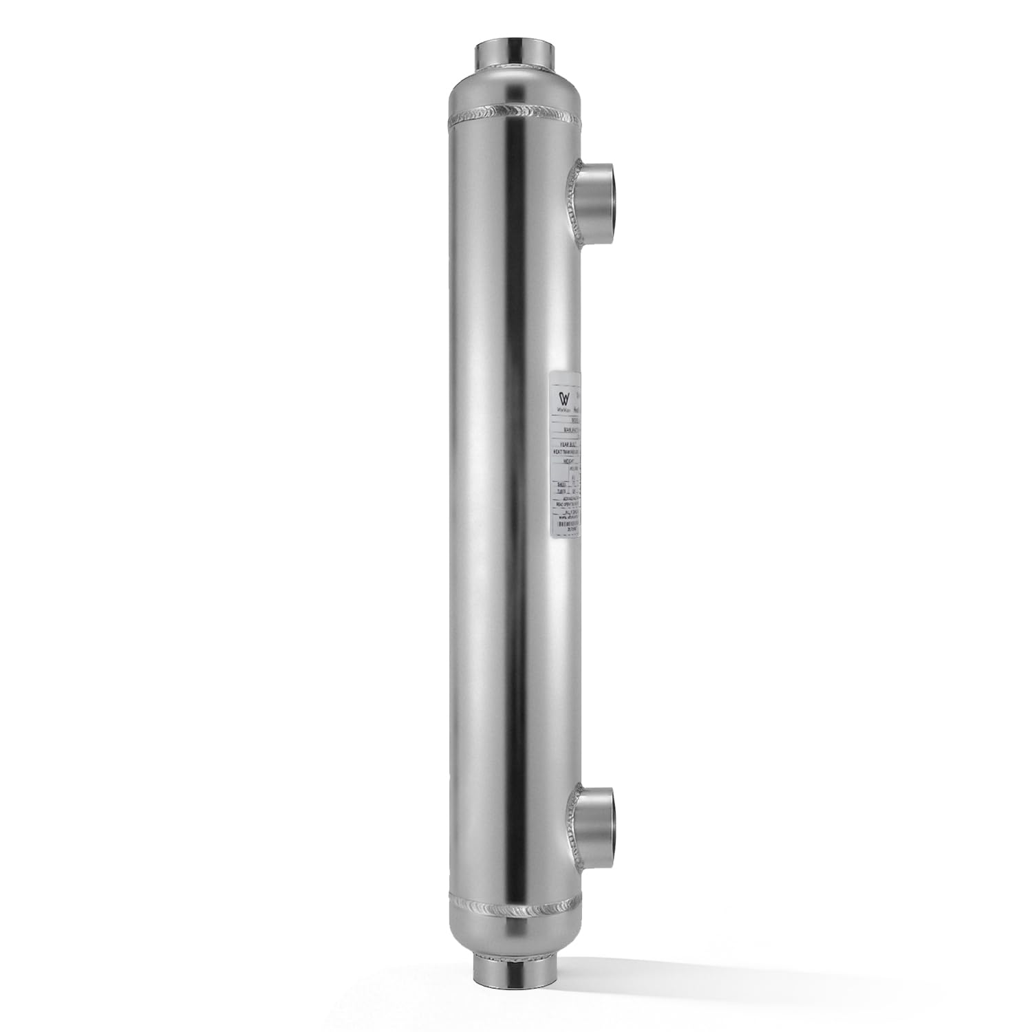 AB 55kBtu Full Titanium Pool Heat Exchanger for Spa, Sauna, Hot Tub, Mariculture-Same Side Ports 1" & 3/4" FPT