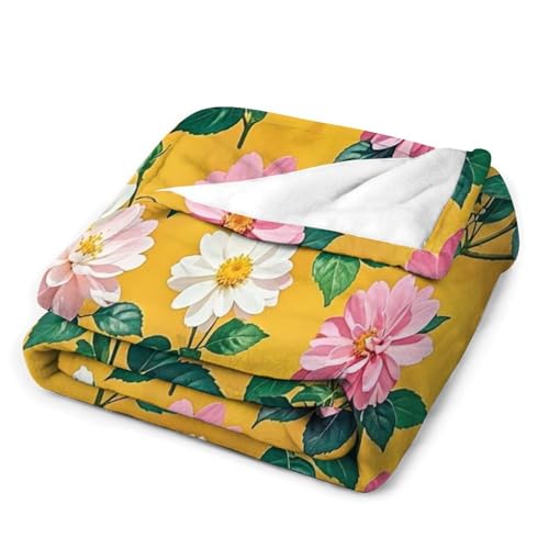 Couverture micro polaire rafraîchissante et légère motif vert