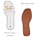 Lurnyet Women's Flat White Sandals Dressy Summer Comfortable Fashion Leather Slippers Beach Cute Ladies Slides Casual Women's Sandals
