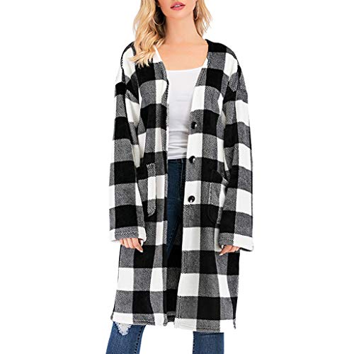 Dasongff Sweater Damen Mantel Langarm Open Front Gitter Cardigan Schnitt Strickmantel Langshirt mit Taschen Outwear Jacket übergangsjacke Sweatjacke