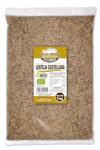Guillermo | Lenteja castellana BIO - Bolsa 1kg. | 100% ecológico | Rico en proteínas | Bajo contenido en grasas | Perfecto para deportistas