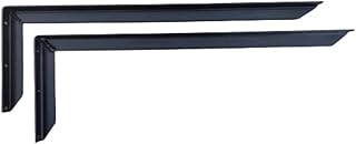 Kit 2 Suportes Mão Francesa em Ferro Reforçada 50 Cm na Cor Preta + Parafusos