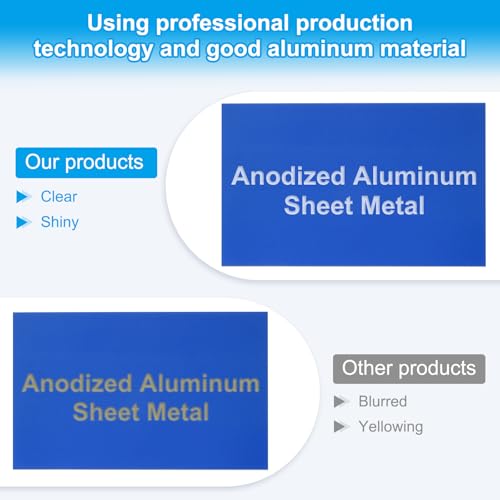 PATIKIL 6x10 Zoll Eloxierte Aluminiumblech, 5 Stück Laserplatten Gravur Rohlinge 0,8MM Dünn Rechteck für Basteln DIY Haus Lasergravur, Blau