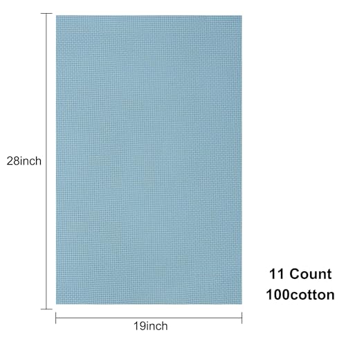 Image of Aida Cloth 11 Count Cross Stitch Fabric,19x28inch (11CT,Sky Blue)