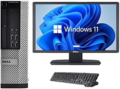 Complete Set of 22 in Monitors with Optiplex Quadcore Core i5 8GB Ram with 256 SSD GB Wifi Enabled Window 11 64 Bits Desktop PC (Renewed)