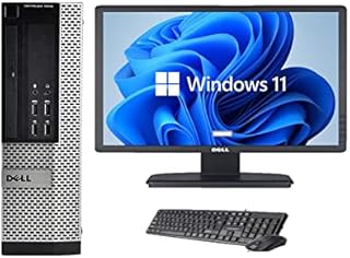 Complete Set of 22 in Monitors with Optiplex Quadcore Core i5 8GB Ram with 256 SSD GB Wifi Enabled Window 11 64 Bits Desktop PC (Renewed)
