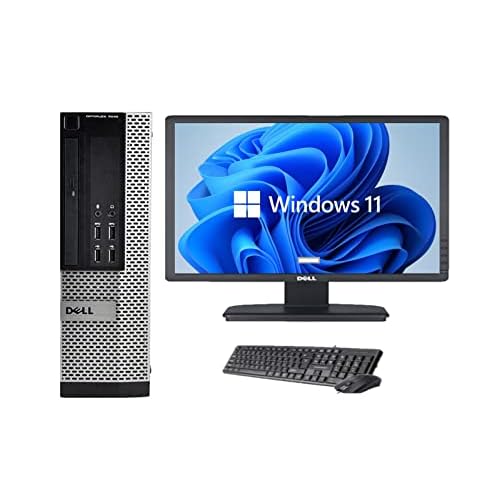 Complete Set of 22 in Monitor with Optiplex Quadcore Core i5 8GB Ram with 256 SSD GB Wifi Enabled Window 11 64 Bits Desktop PC (Renewed)