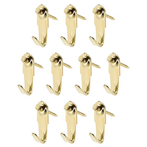 Image of uxcell Picture Hangers, Photo Frame Hanging Hooks Kit with Nails for Wall Mounting, Holds 20 lbs, 10 Pcs