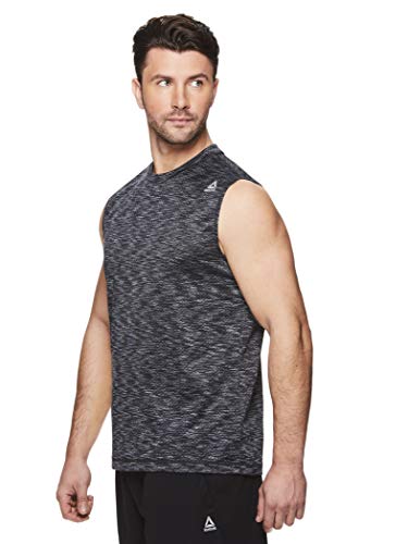 Reebok Men\'s Muscle Tank Top - Sleeveless Workout & Training Activewear Gym Shirt - Push Press Black, Medium - Thumbnail 2