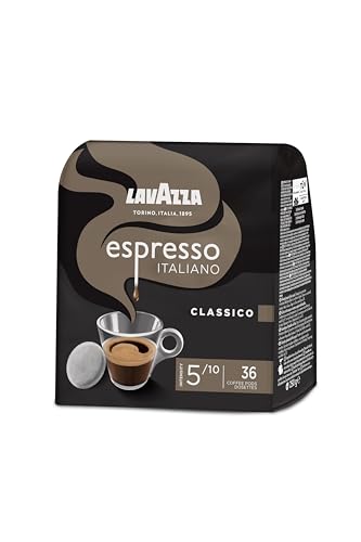 LAVAZZA - Café Espresso Classico - Coffee Dosette - Arabica et Robusta - Café Doux, Aromatique, Equilibré - Lot de 10 x 36 Dosettes Souples