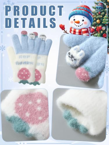 Image of EBOOT 3 Pairs Winter Kids Gloves Warm | Toddler Gloves for Boys Girls Outdoor, Full Finger Fluffy Soft Mittens for 1-11 Years Children, Multiple Colors