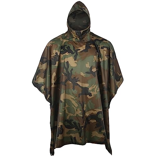 GRVCN Military Camouflage Rain Poncho