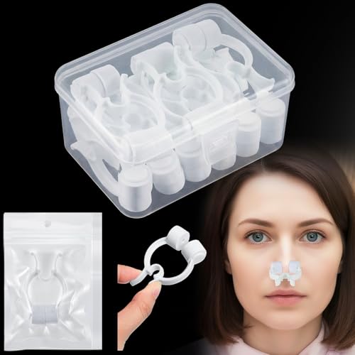 Frienda 16 Pcs Nose Clips for Nosebleeds Nose Clamps with Storage Box and Pouch Bulk White Nasal Bleed Stopper Plugs for Nosebleeds Plastic Foam Noses Clip for Accidental Emergency
