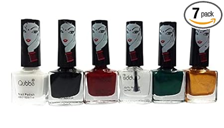 Glavon Qubee Super Dry Mini 6 Nail Polish Polish for Girls, 6ml each Combo of Falls Nails Pack Of 12 Sparkel-Random Colors [ Special Pack of 7 Items ]