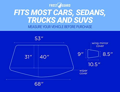NFL Frost Guard Windshield Cover for Ice and Snow, Baltimore Ravens | XL Size Car Windshield Frost Cover with Side Mirror Covers | Fits Most Medium and Large SUVs, Trucks, Vans – 68 x 40 Inches - Thumbnail 5