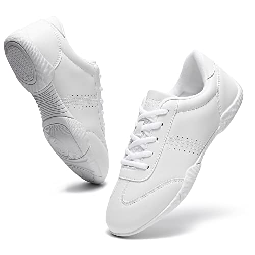 image for LANDHIKER Cheer Shoes Girls White Dance Shoes Youth Cheerleading Fashi