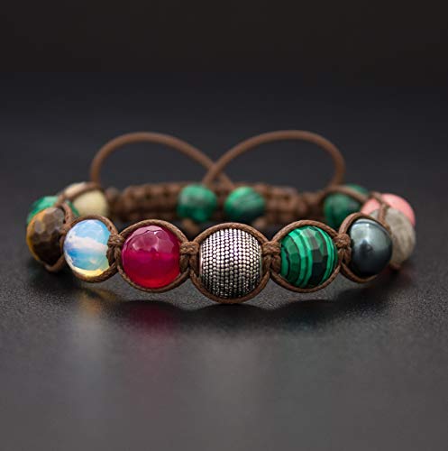 Virgin Forest Gemstone Beaded Bracelet, Fall Jewelry, Opal Bracelet Swarovski Pearls Fall Bracelet Crux Crystals Gift for Her