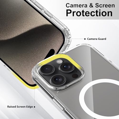 Image of FanTEK Phone Case Compatible with iPhone 15 Pro Max 6.7 Inch, Magnetic Case Clear Protective Bumper Hard Back Cover