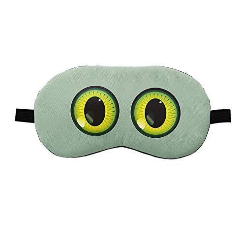 Image of Jenna 2 Eye Cartoon Polyester Eye Mask for Insomnia, Meditation, Puffy Eyes and Dark Circles - Green