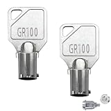 GR100 Tubular Key for Commercial Washer Door, Service Panel, Coin Machine, Compatible with Maytag, Whirlpool, HPC, Speed Queen ESD Lock (2 Pcs)