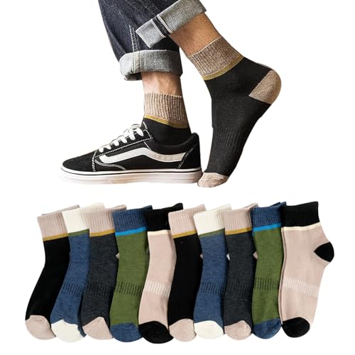 [WESFAHON] 靴下 メンズ 夏 くるぶし10足セット 薄手綿 通気吸汗 ショートソックス 男性 スポーツ くつした おしゃれ 旅行出張 使い捨て靴下 丈夫 夏用くつ下 24-27cmのサムネイル