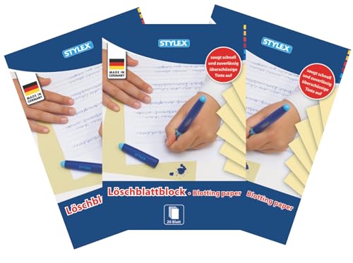 Stylex Löschblattblock, 20 Blatt (3er Spar-Pack, DIN A5)