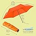 Knirps X4U My Clever Companion Windproof Manual Open Close Umbrella and Carrying Case - Small Compact Design for Travel and All Weather Protection, Neon Orange