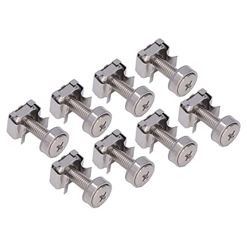 aqxreight Kit d'écrous et de Vis M5 Fixations de Montage en Rack en Fer plaqué pour Armoires de Serveur Utilisation Marine et Camping-car Ensemble Complet de 100 écrous et Vis