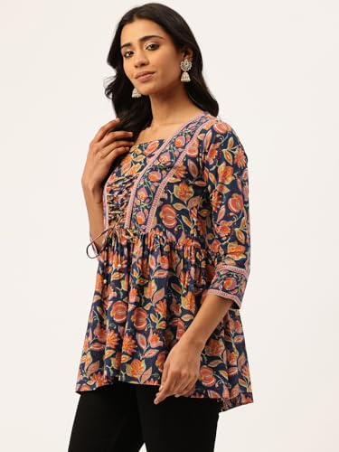 Image of Princess Cut Top for Women - 3 /4 Sleeves with Front Drawstrings (S-XXL)