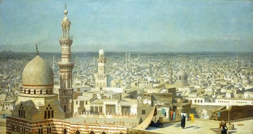 Peinture décorative Vue du Caire impression d'art sur toile haut de gamme 60x90cm