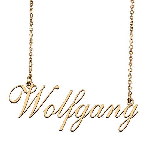 HUAN XUN Custom Personalized Name Necklace in Golden Silver for Women Wolfgang