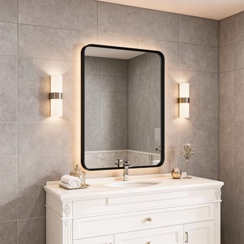 Image of NEWBULIG Bathroom Mirror, Wall Mirror with Aluminum Alloy Thin Frame, Bathroom Mirrors for Over Sink, Bedroom, Living Room, Entryway