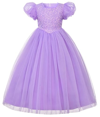 Uhnice Flower Girl Sequin Dress Tulle Ball Gown Formal Dresses for Wedding Party