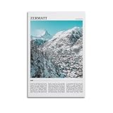 Zermatt Reiseposter, Zermatt Wandbild, Zermatt Dekoration, 