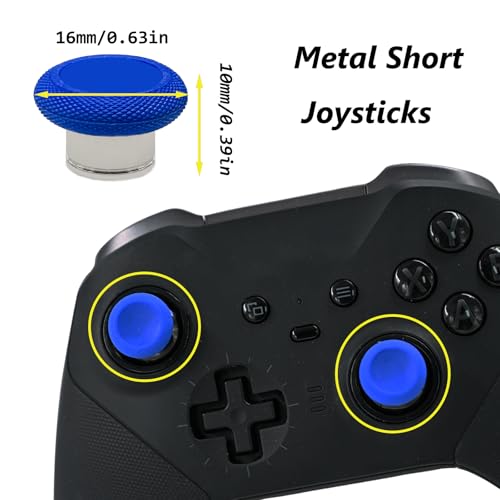 Image of 2 Pack Elite 2 Controller Short Thumbsticks Replacement for Xbox Elite Series 2 Controller,0.39in Standard Height Concave Magnetic Analog Short Joysticks Replacement for Elite Series 2 Core (Blue)