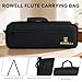ROWELL Flute Case for 16 & 17 Hole Flutes Structured Gig Bag with 600D Nylon & PVC Frame for Enhanced Protection Ergonomic Handle & Quick-Access Pocket